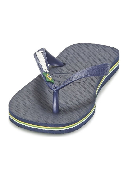Kinder Flip Flops Blau Brasil Logo