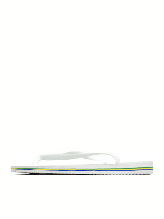 Brasil Logo Men's Flip Flops White