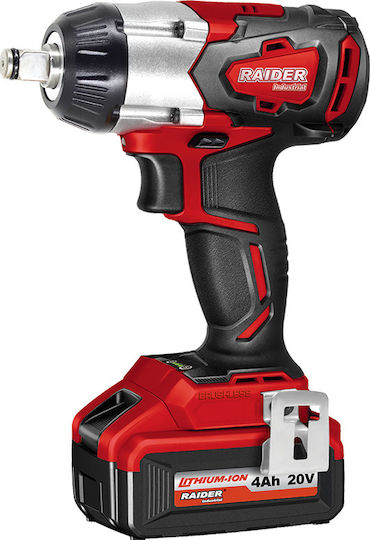 Raider RDI-IBW01 Brushless Μπουλονόκλειδο Μπαταρίας 20V 1x4Ah με Υποδοχή 1/2"