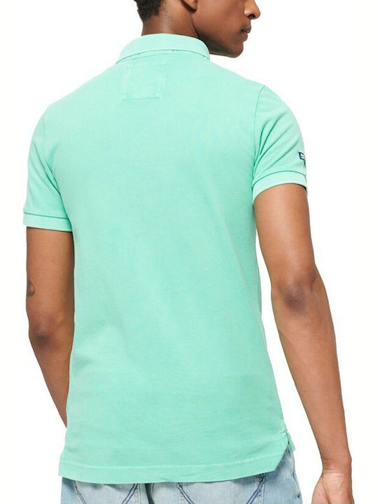 Superdry Vintage Destroy Men's T-shirt Polo Green