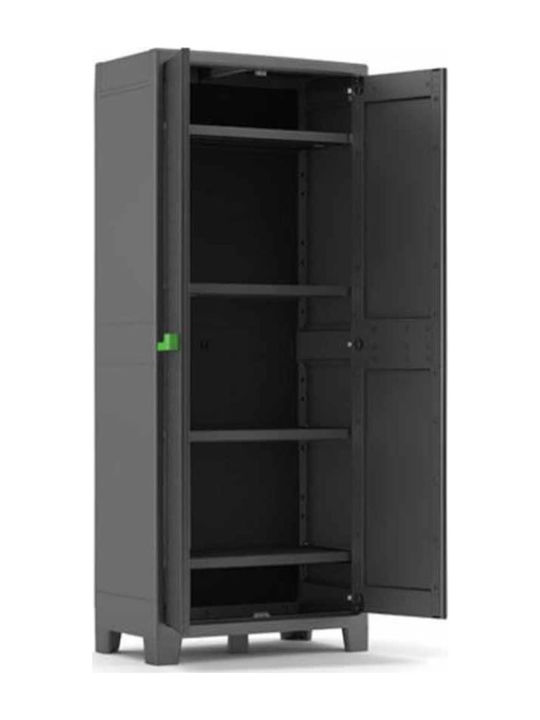 Δίφυλλη Ντουλάπα Moby Πλαστική με 4 Ράφια 80x44x182εκ.