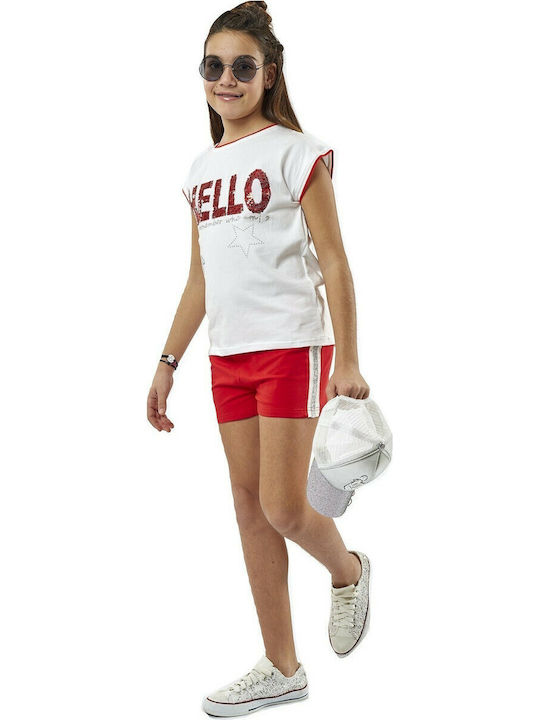 Εβίτα Kids Set with Shorts Summer 2pcs White