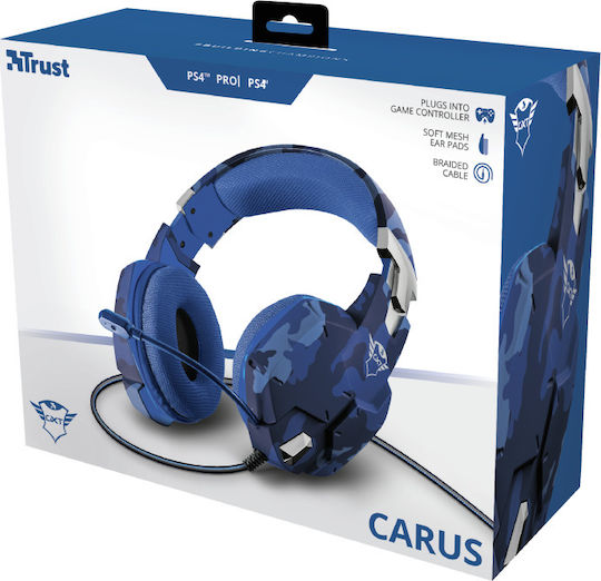 Trust GXT 322B Carus Надушници Геймърски слушалки с връзка 3,5 мм Син