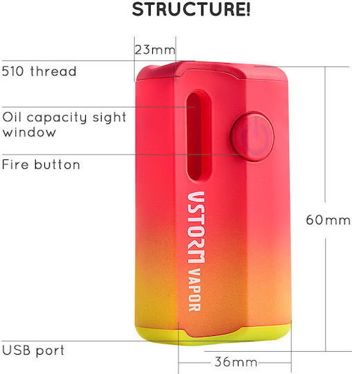 Vapor Storm M1 Box Mod 800mAh Black