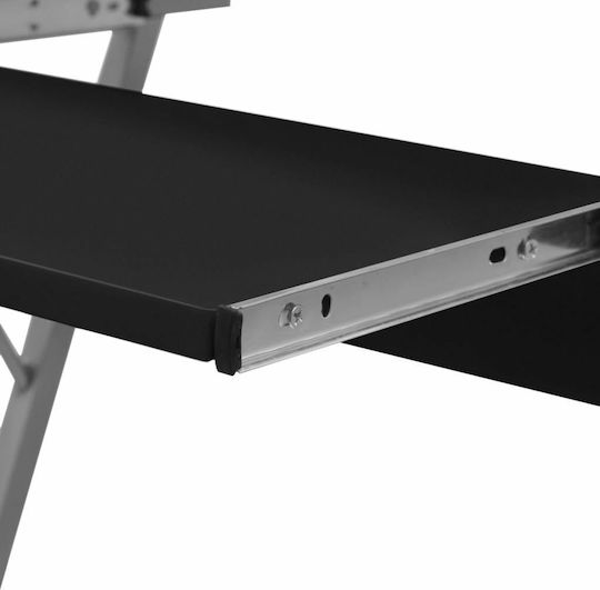 Computer Büro Holz Schwarz mit Metallbeinen 60x40x70cm