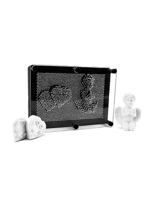 3D Pin Art Office Decor Accessory Made of Metallic 13.69x5x17.6cm in Gray Color