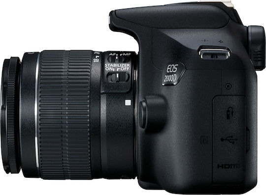 Canon DSLR Camera EOS 2000D Crop Frame Kit (EF-S 18-55mm F3.5-5.6 IS II + EF 50mm f/1.8 STM) Black