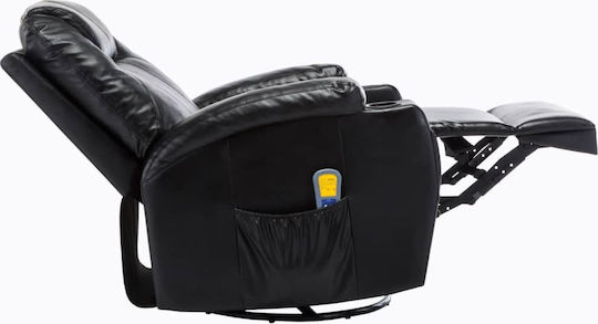 Relaxsessel Friseurwaschbecken mit Fußhocker aus Kunstleder Schwarz 81x95x100cm