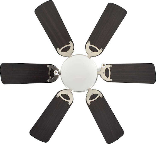 vidaXL Ceiling Fan 82cm with Light Fixture Brown / Silver