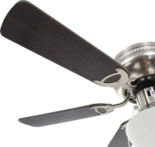 vidaXL Ceiling Fan 82cm with Light Fixture Brown / Silver