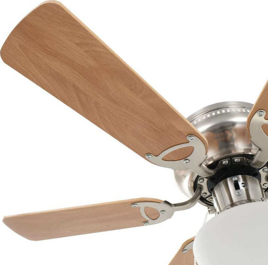 vidaXL Ceiling Fan 82cm with Light Fixture Brown / Silver