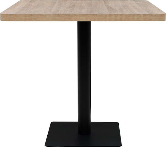 Square Table Tavern Wooden with Metal Frame 80x80x75cm