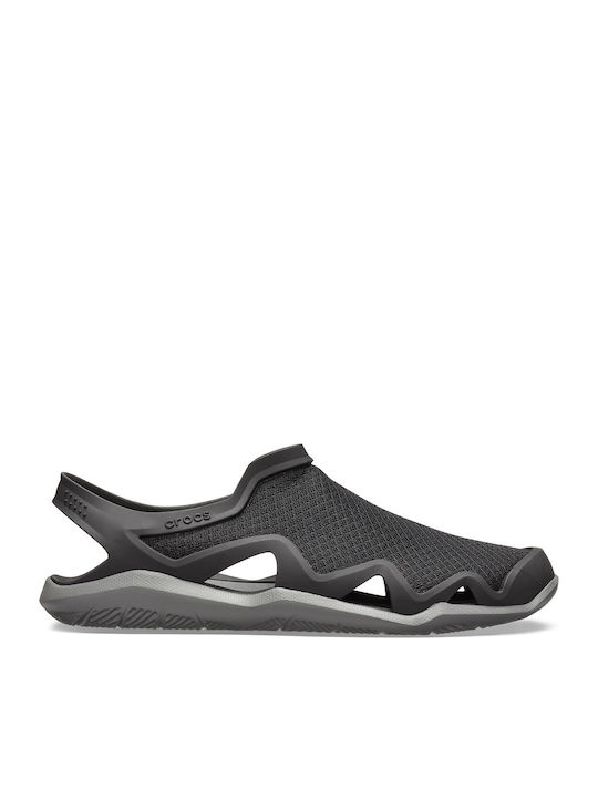 Crocs Swiftwater Mesh Wave Ανδρικά Παπούτσια Θαλάσσης Black/Slate Grey