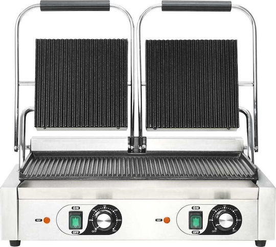vidaXL mit glatten Oberflächen aus mit geriffelten Oberflächen aus 3600W Panini