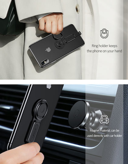 Usams AU06 Dual Lightning Ring Holder Adapter Μαύρο