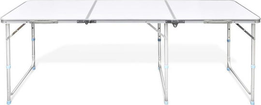 vidaXL Tabelle Aluminium für Camping Klappbar Campingmöbel 180x60x70cm Weiß