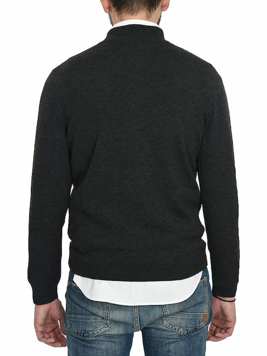 Hugo Boss Esilvio Men's Long Sleeve Sweater with V-Neck Gray