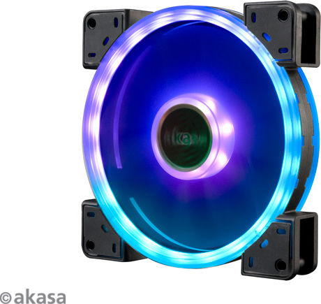 Akasa Vegas TLY Case Fan 140mm (1200rpm / 41.2cfm) with RGB Lighting and 3-Pin Connection White