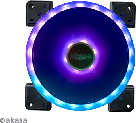 Akasa Vegas TLY Case Fan 140mm (1200rpm / 41.2cfm) with RGB Lighting and 3-Pin Connection White