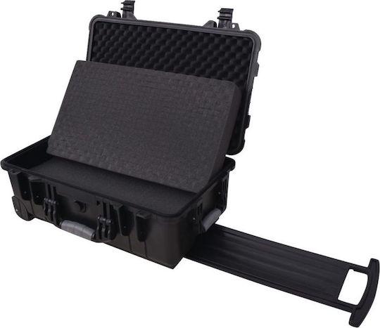 vidaXL Wheeled Plastic Tool Carrier with Toolbox W35xD23xH56cm (Interior Foam Cladding)