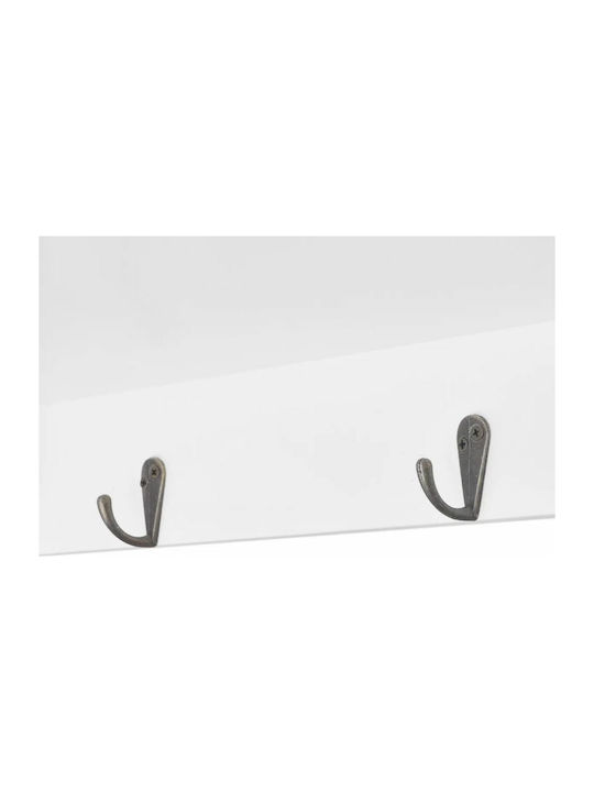 Висулка Витрина за хол от MDF със Стъкло Бял 68x17x44см
