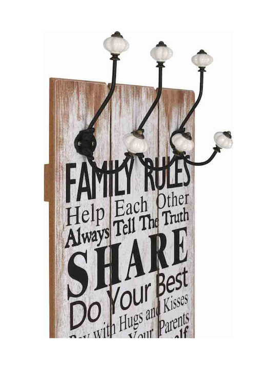 vidaXL Antique Wall Hanger Wooden 12 Hooks Multicolour 40x120cm