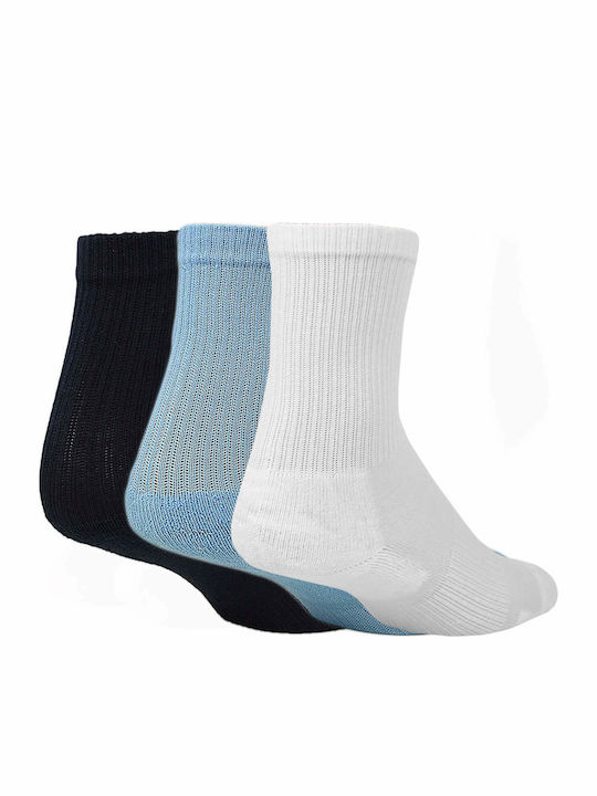 Xcode Athletic Kids' Long Socks Blue/Purple/White 3 Pairs