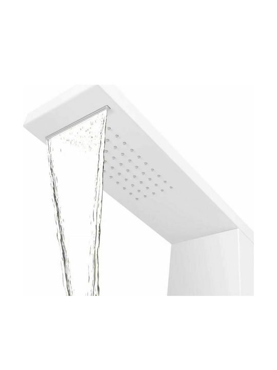 vidaXL Shower Column with Hydromassage 130cm White