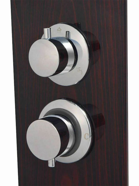vidaXL Shower Column with Hydromassage 133cm Brown