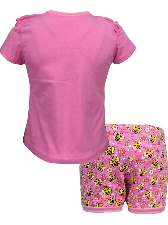 Dreams by Joyce Set Top & Bottom Kids Summer Pyjamas Pink