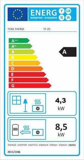 Teba TF-25 Σόμπα Pellet Καλοριφέρ 25.4kW Μπορντό