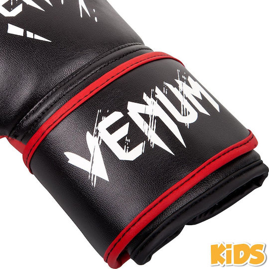 Venum Contender 02822 Παιδικά Γάντια Πυγμαχίας από Συνθετικό Δέρμα για Αγώνα Μαύρα