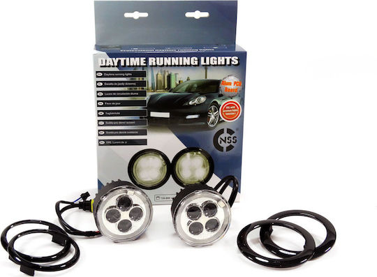 Auto Gs DRL 510 Στρογγυλό Φώτα Ημέρας Αυτοκινήτου LED Universal 1W 2τμχ