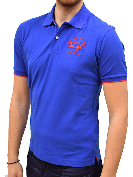 La Martina Men's Short Sleeve Blouse Polo Blue