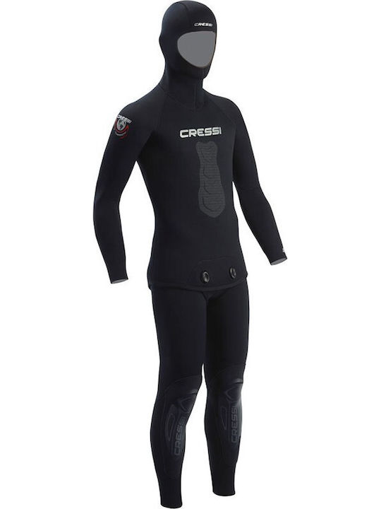 CressiSub Apnea Divisible Wetsuit Shaved with Chest Pad for Speargun Black 3.5mm