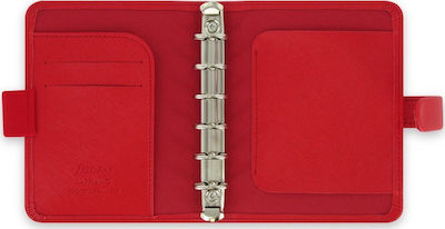 Filofax Saffiano Pocket Săptămânal Organizator Roșu 14.5x14.5cm