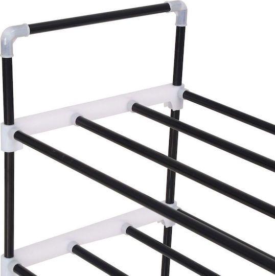 Plastik Schuhschrank mit 4 Regalen Schwarz L91xW29xH74cm