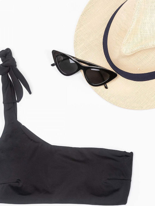 BP-2116 Bikini Top One Shoulder Black