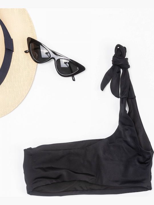 BP-2116 Bikini Top One Shoulder Black
