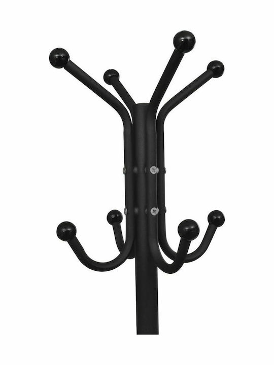 vidaXL Freestanding Coat Rack Metallic Μαύρος 41x41x179cm