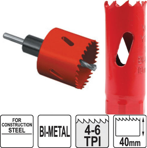 Yato Hole Saw Set Bi HSS with Diameter 83mm for Wood, Metal and Plastic