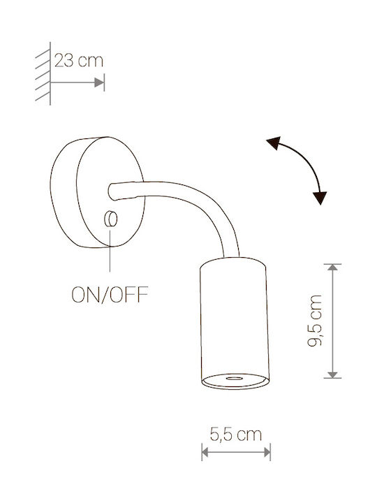 Nowodvorski Eye Flex S Single Spot with Socket GU10 in Black Color