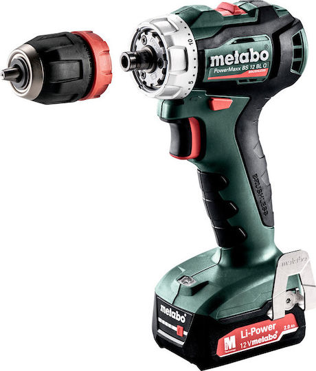 Metabo PowerMaxx BS 12 BL Q Battery Drill Driver 12V 2x2Ah