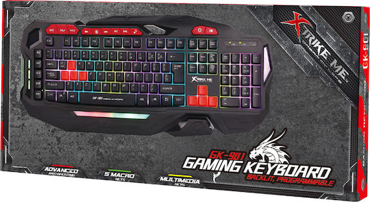 Xtrike Me GK-901 Gaming Πληκτρολόγιο με Φωτιζόμενα πλήκτρα (Αγγλικό US)