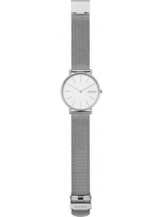 Signatur Ceas Dama 38mm Baterie Cu Brățară Argintie Din Oțel Inoxidabil