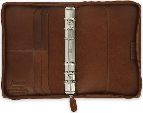 Filofax Lockwood Zip Personal Weekly Organizer Brown Leather 13.5x20.5cm