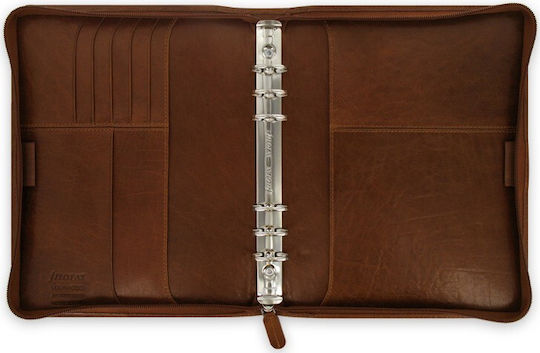 Filofax Lockwood Zip A5 Weekly Organizer Brown Leather 20.5x25.5cm