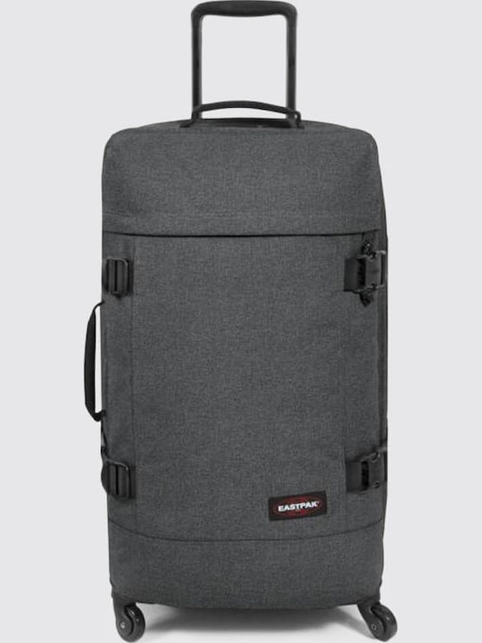 Eastpak Trans4 M Large Fabric Gray Travel Suitcase with 4 Wheels Height 70cm