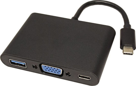 Value Convertor USB-C masculin în USB-A / USB-C / VGA feminin 1buc 12.99.3201