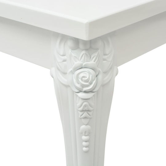 Rectangular Central Coffee Table Wooden Glossy White W115xL65xH42cm